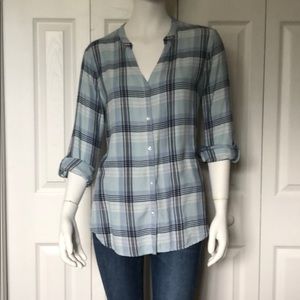 Joie long sleeve plaid blouse